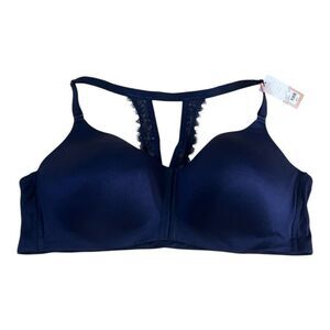 Cacique Blue Lightly Lined Full Coverage No Wire Mastectomy Collection Bra 50C
